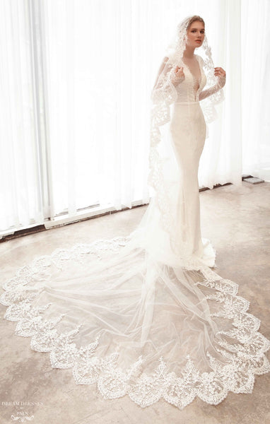 Dream Dresses by P.M.N. Elegant Waltz Bridal Veil (#Joli) Cathedral