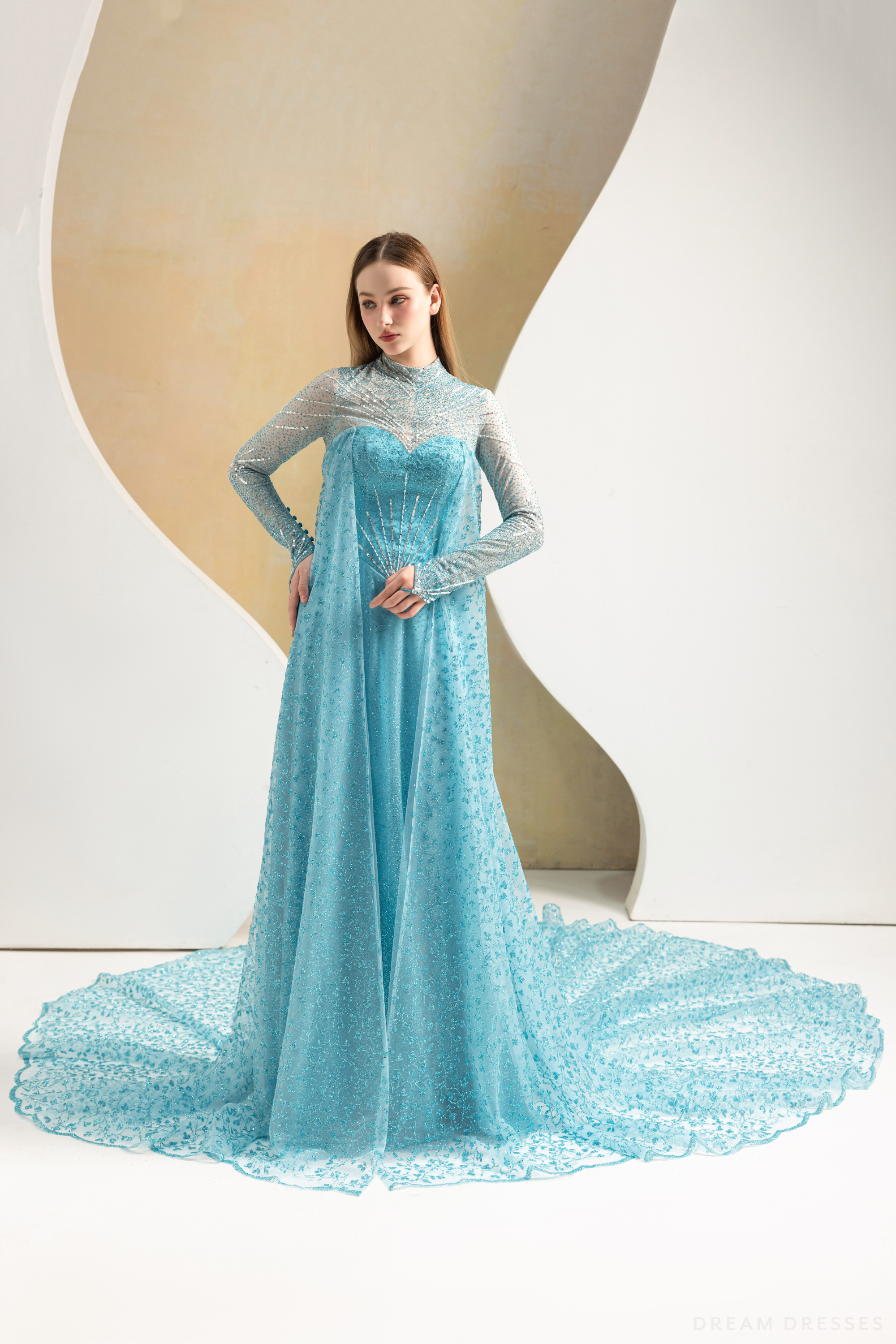 Stunning Elsa-Inspired Grown with Detachable Cape (#Elsa)