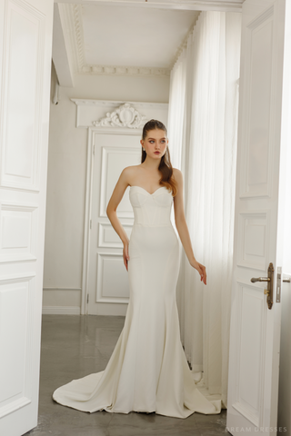 Strapless Minimalist Wedding Dress (#NATASHA)