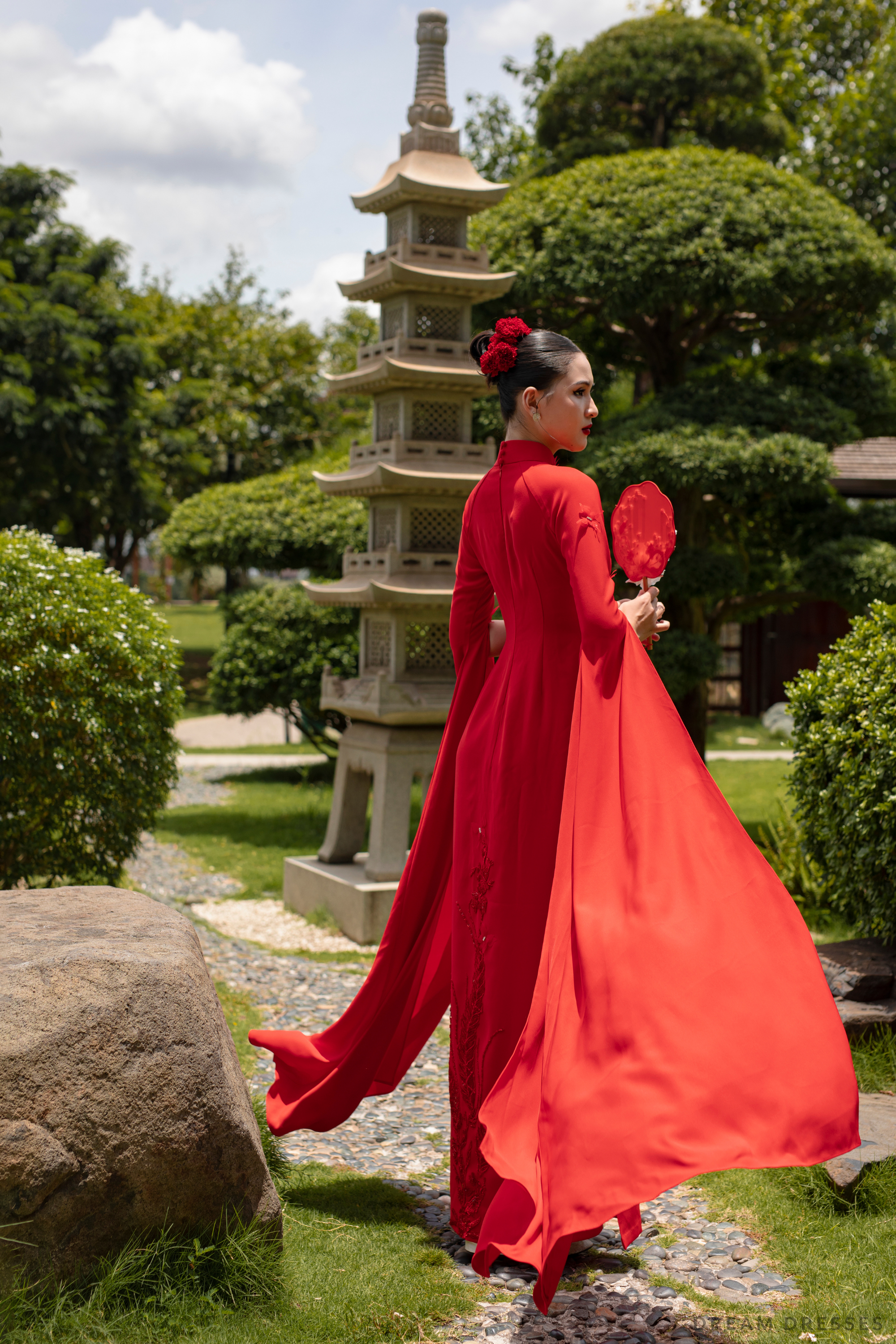 Red Bridal Ao Dai | Modern Vietnamese Bridal Dress (#LISI)