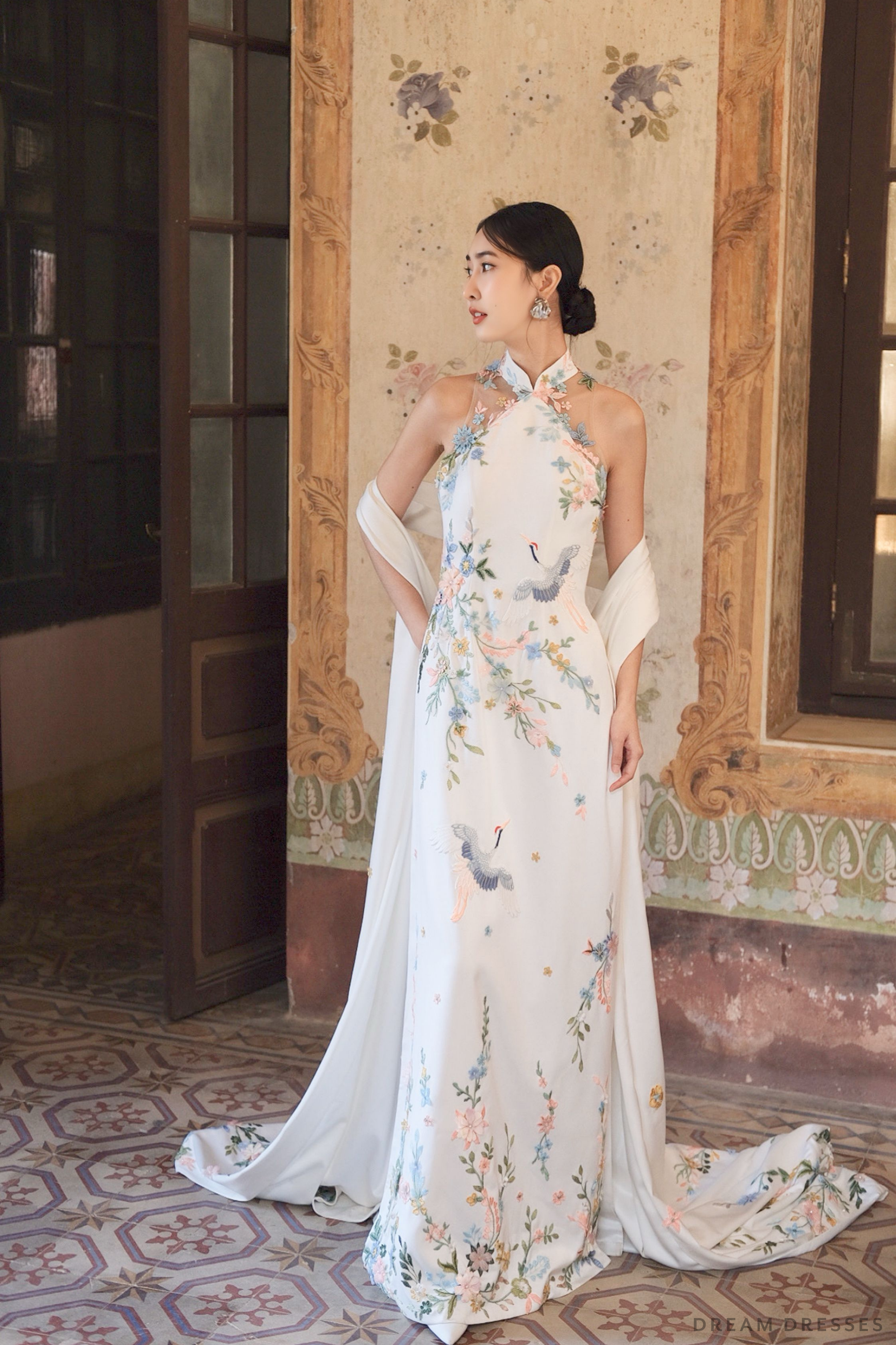 Cheongsam-Inspired Ao Dai | Vietnamese Bridal Dress (#LIEU)