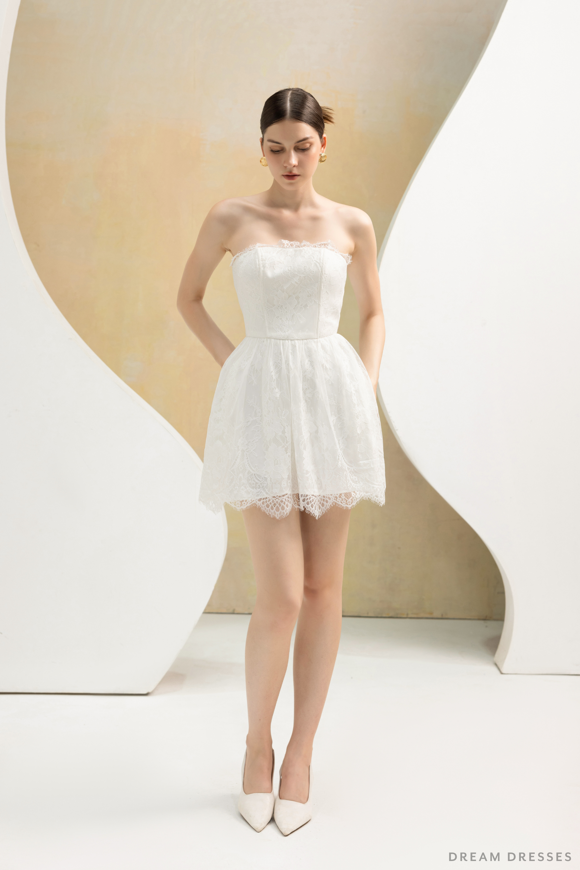 Chantilly Lace Mini Couture Dress (#CHARLISE)