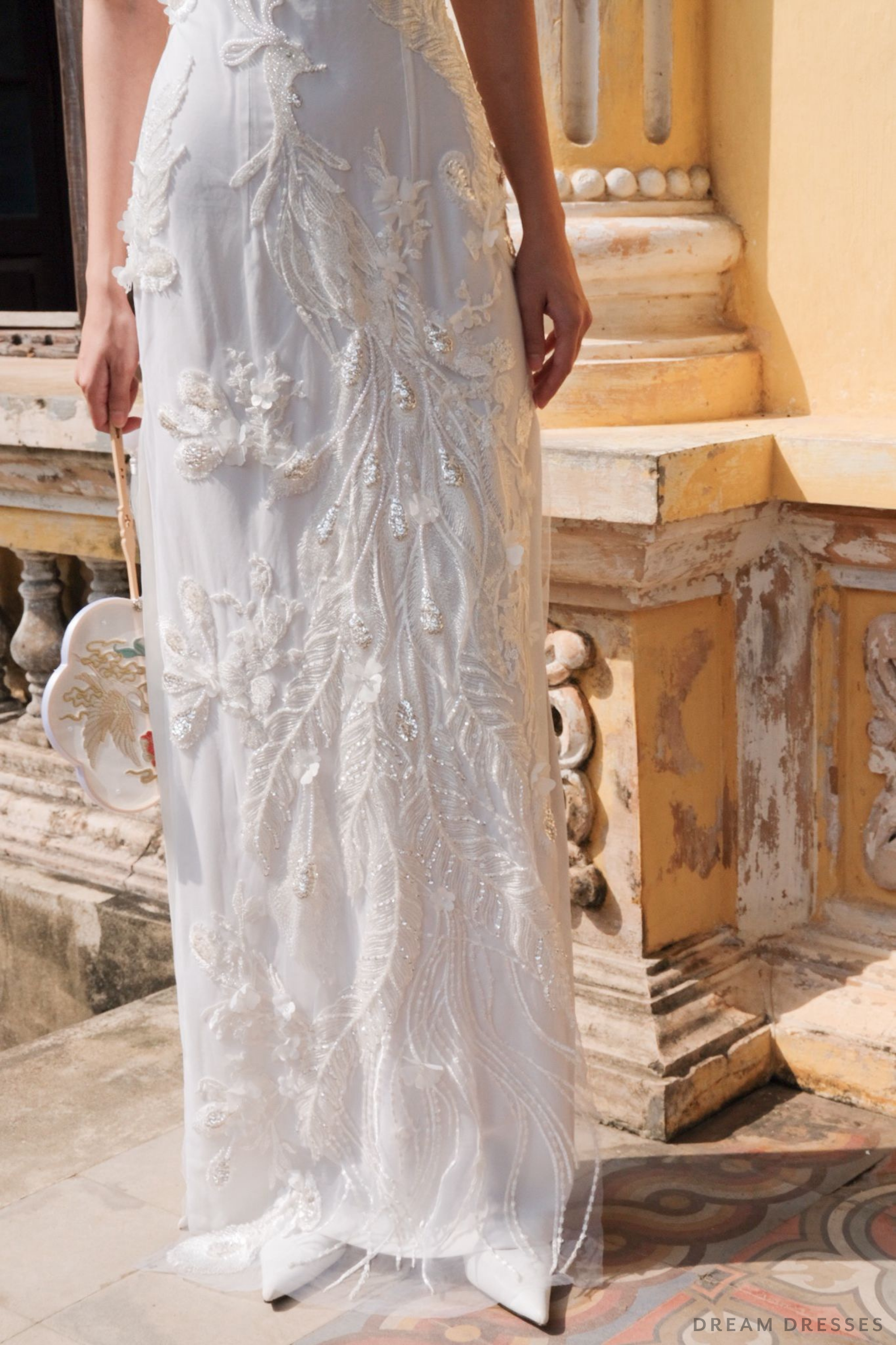 White Bridal Cheongsam | Couture Lace Modern Cheongsam (#JULIA)