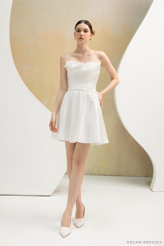 Rehearsal Dinner Silk Dress with 3D Lace (#ADALICIA)