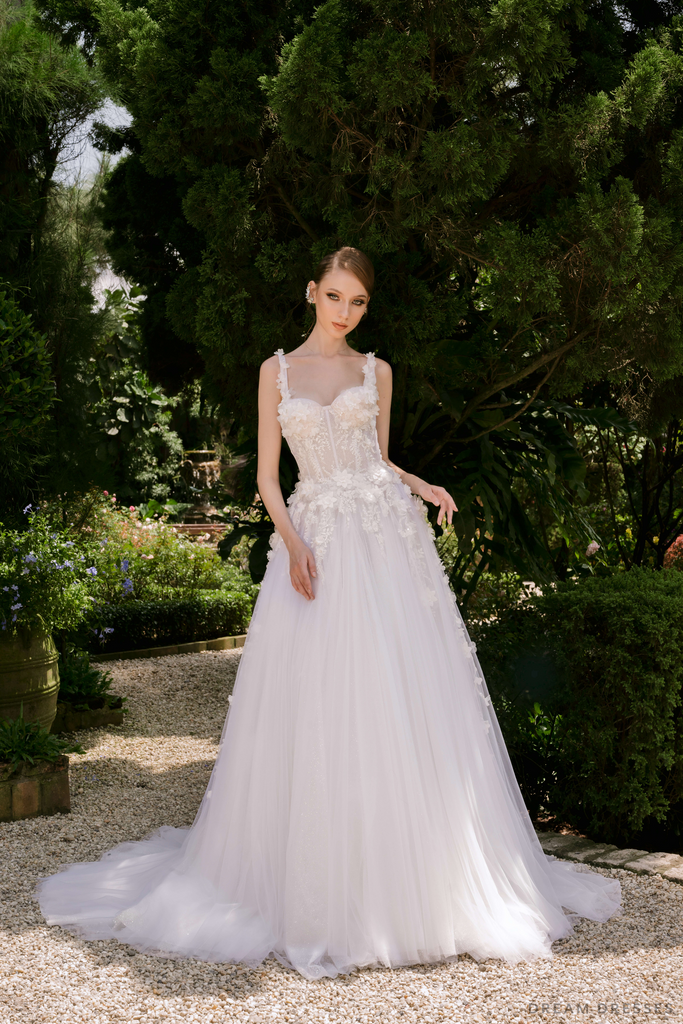 Couture Lace Wedding Dress with High Slit (#KRISTIN)