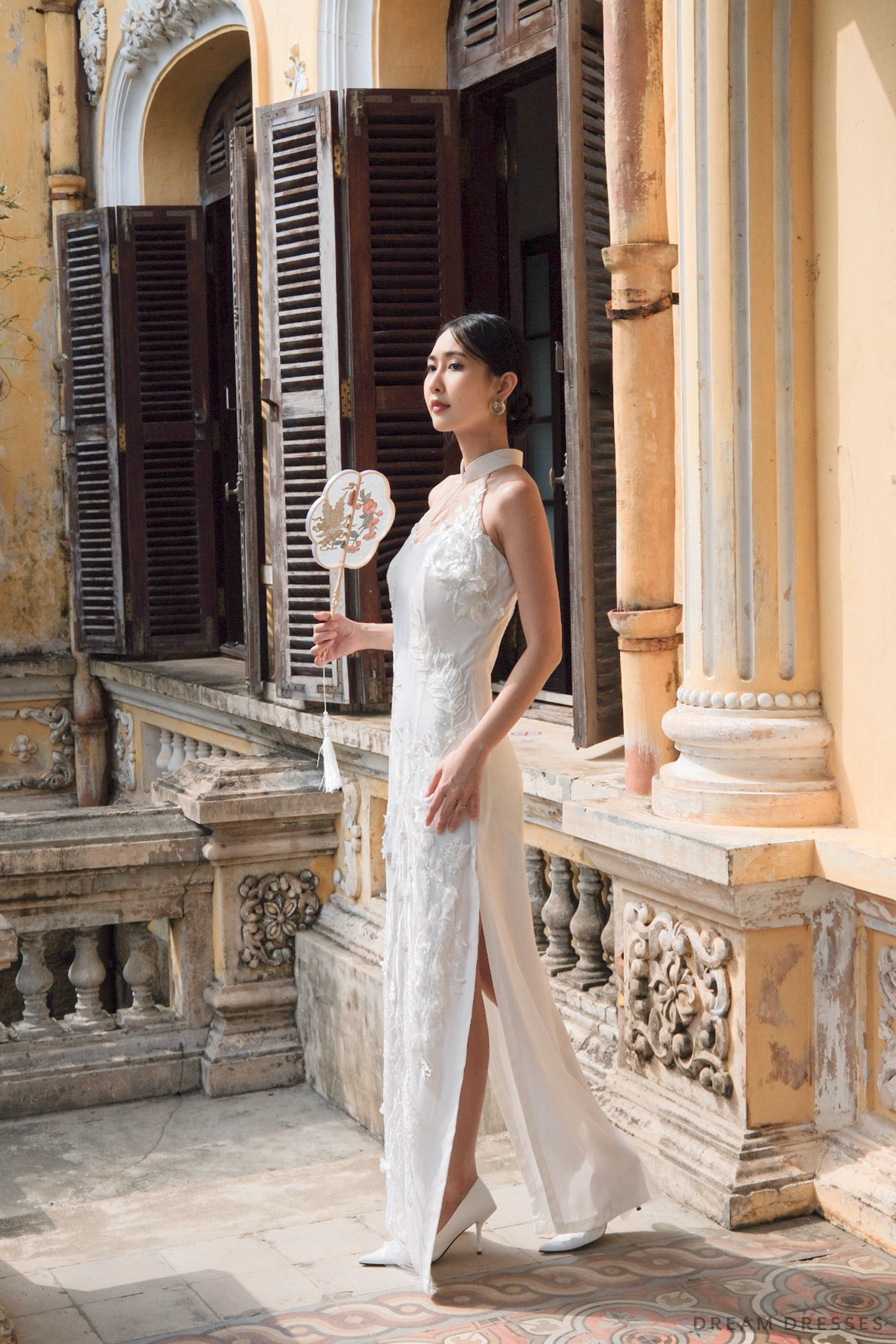 White Bridal Cheongsam | Couture Lace Modern Cheongsam (#JULIA)