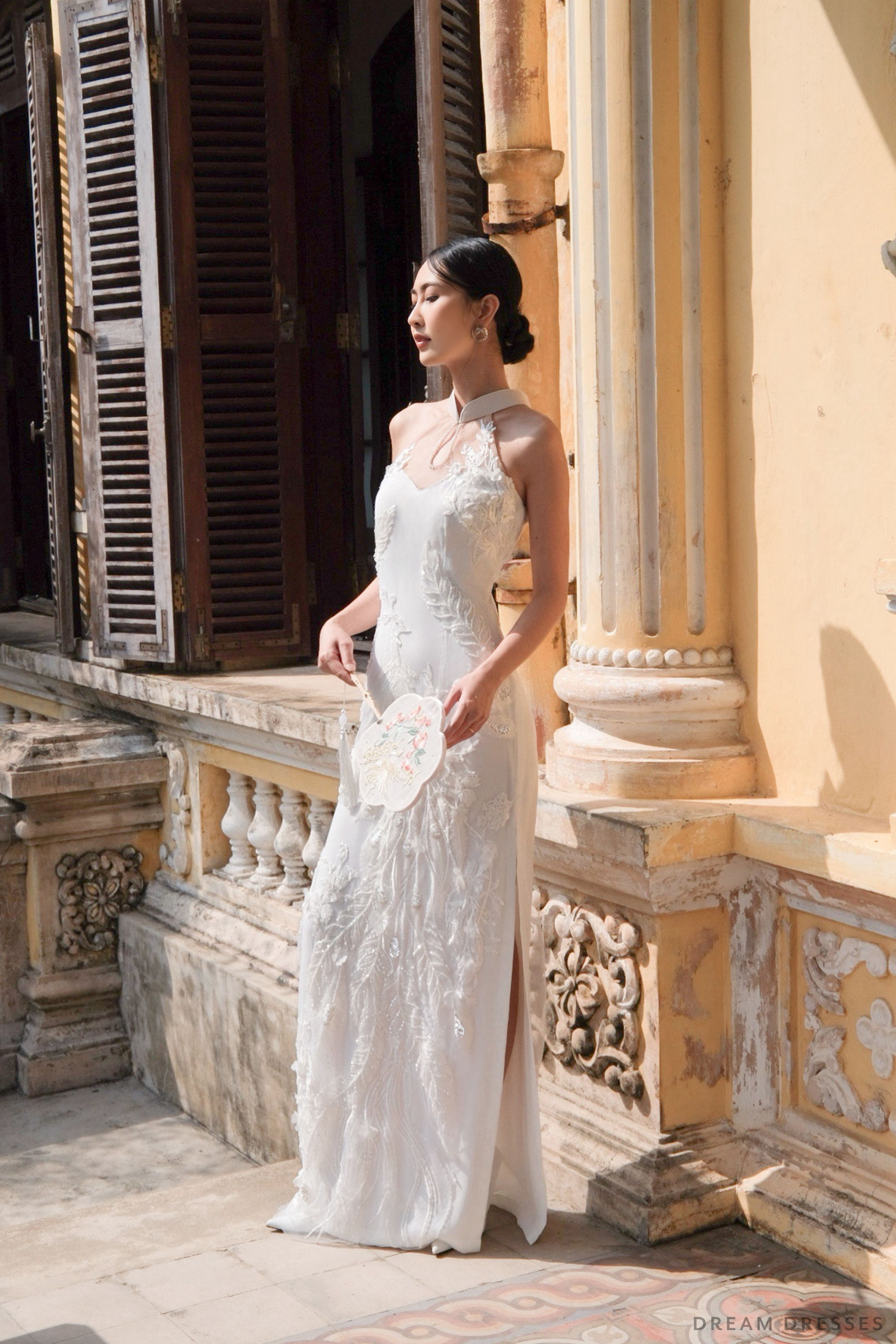 White Bridal Cheongsam | Couture Lace Modern Cheongsam (#JULIA)