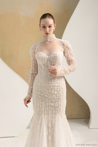 Couture Beaded Lace Bridal Bolero (#ELIZ)