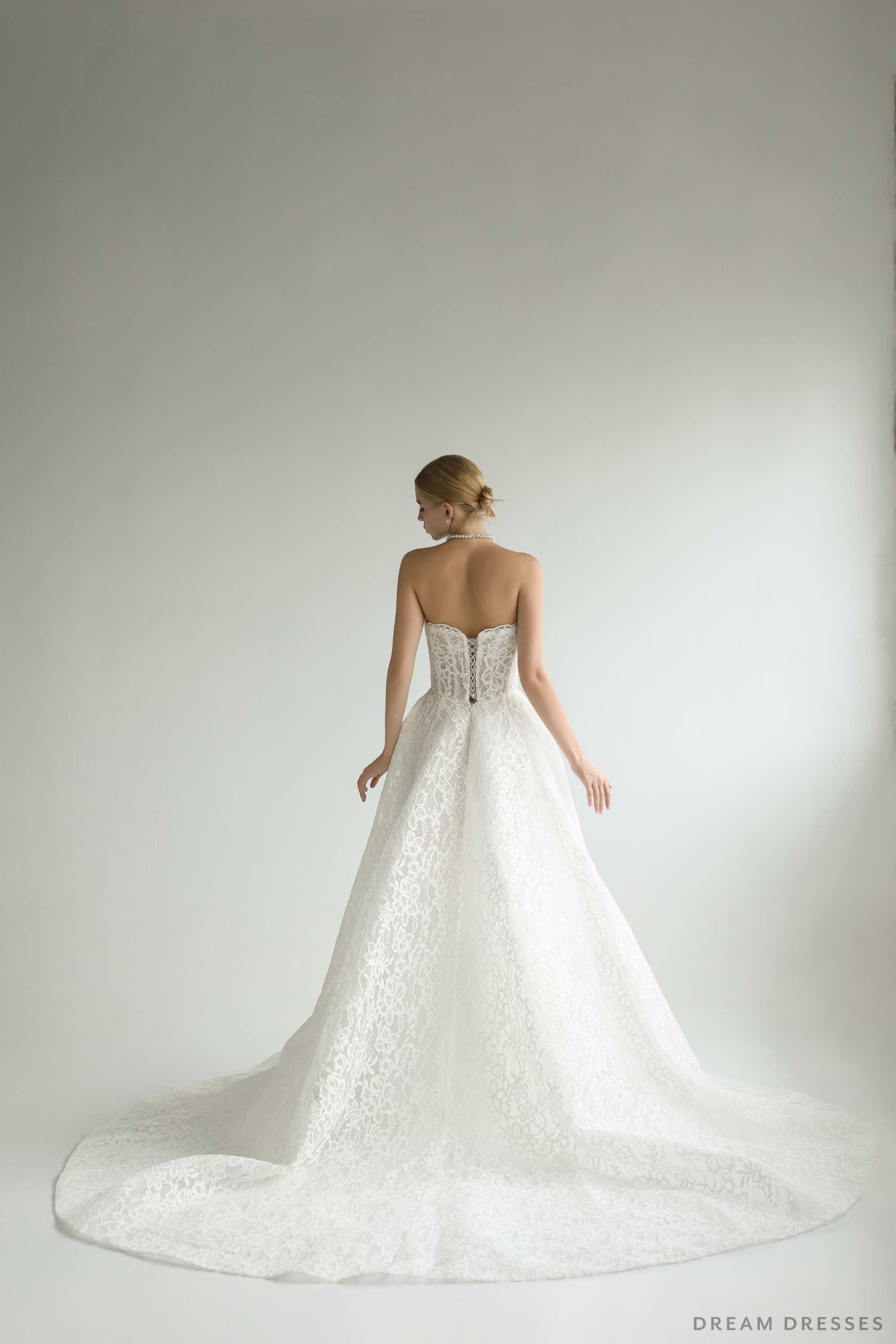 Strapless Lace Wedding Ball Gown (#ROSSELLA)