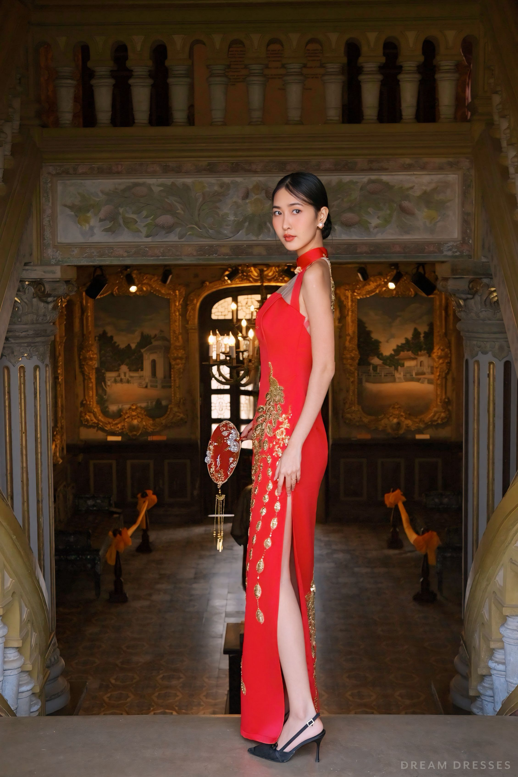 Red Bridal Cheongsam | Red Qipao Bridal Gown (#MAE)