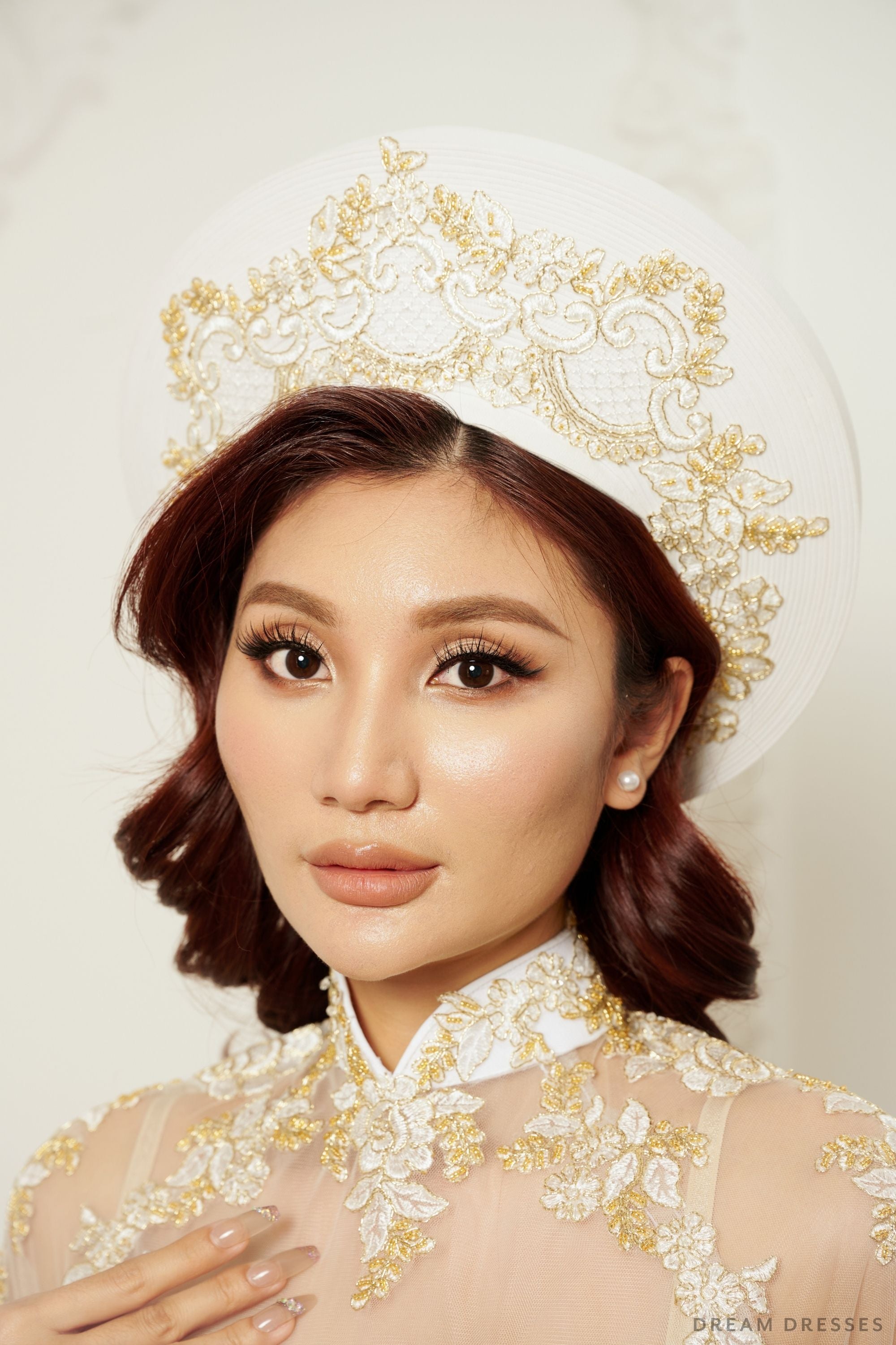 Ao Dai Hat, Vietnamese Bridal Hat (#KEXIN)