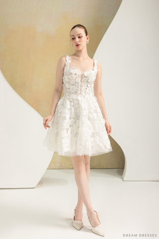Mini Couture Dress with 3D Floral Lace (#VAVI)