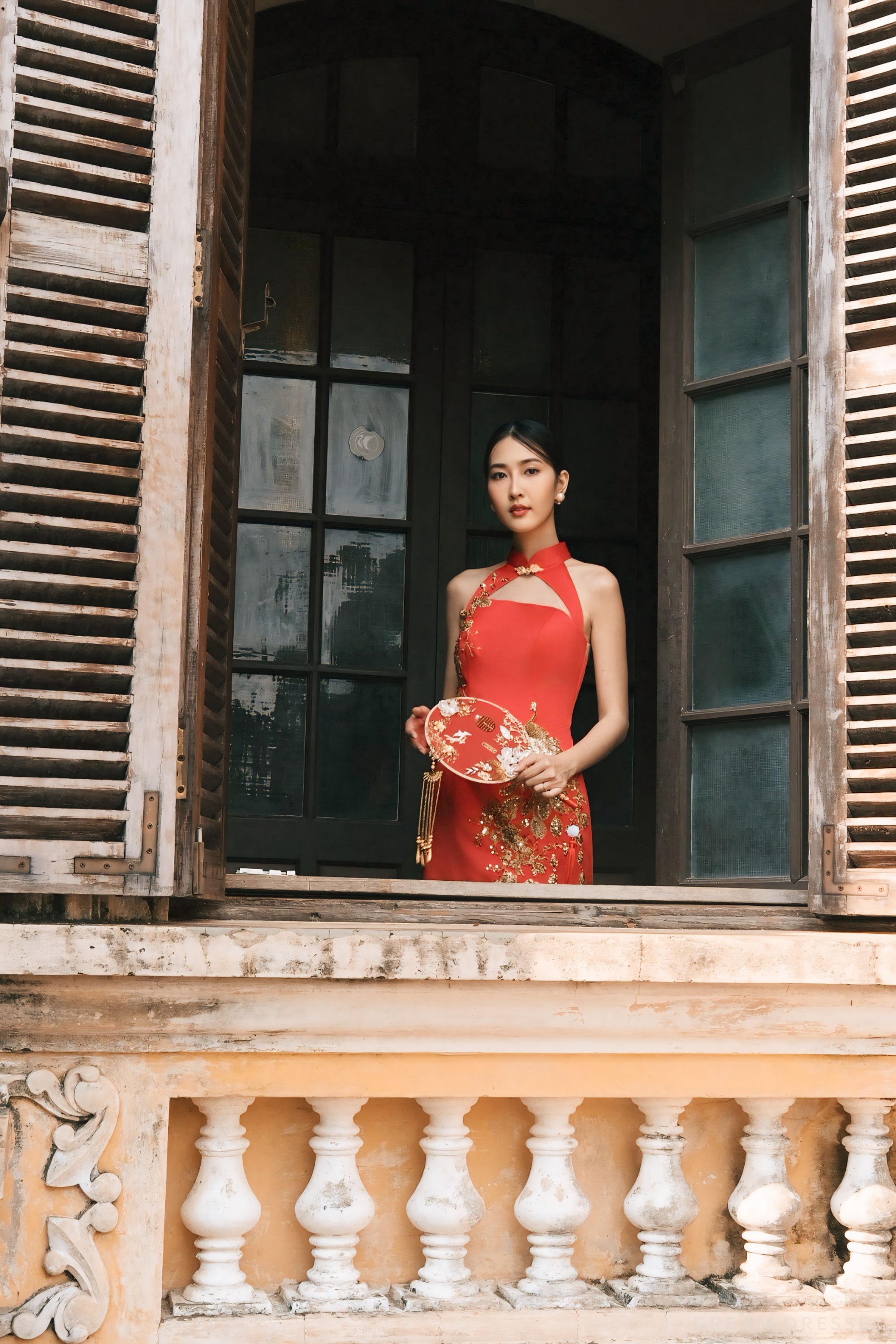 Red Bridal Cheongsam | Red Qipao Bridal Gown (#MAE)