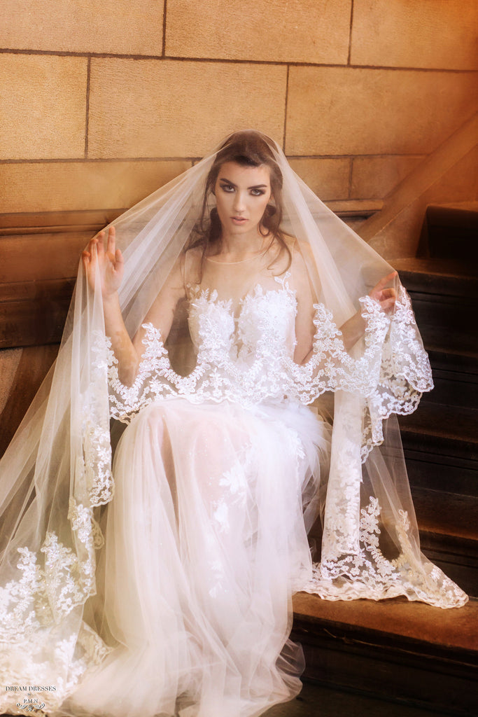 Dream Dresses by P.M.N. Elegant Waltz Bridal Veil (#Joli) Cathedral