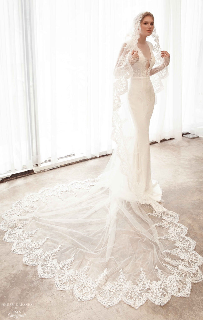 Mantilla Lace Veil (#Tyana) | Dream Dresses by PMN Chapel