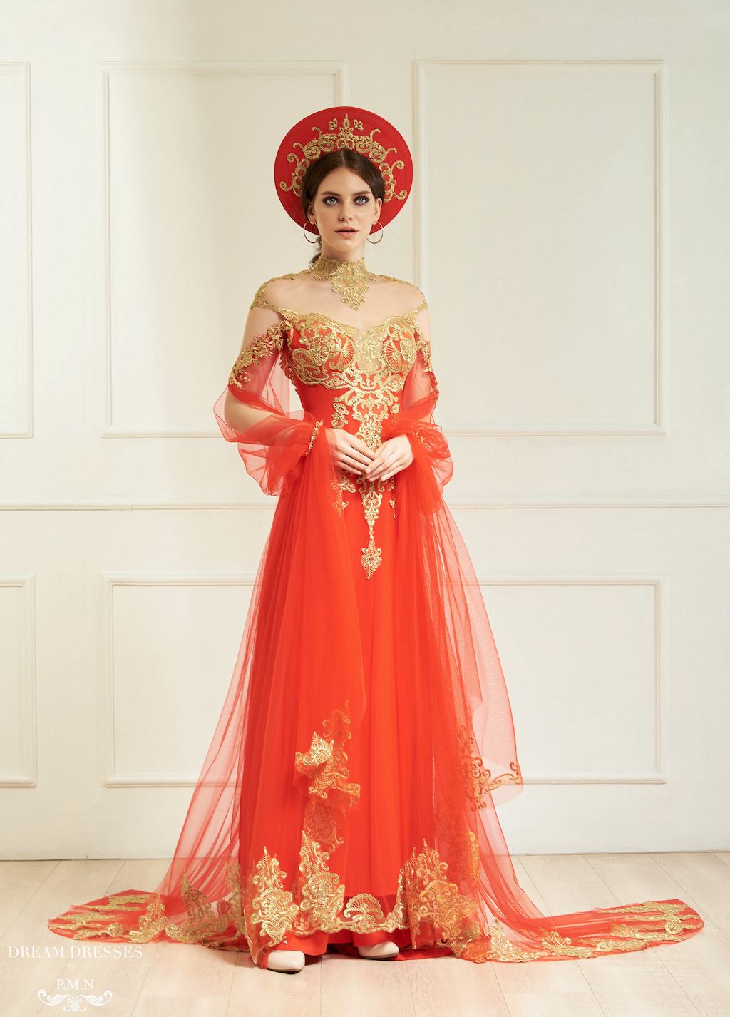 red and gold wedding dresses